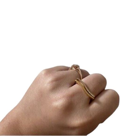 Shiraleah Daphne’s stackable rings 2 square style with stones. Size 8. New - Picture 3 of 6